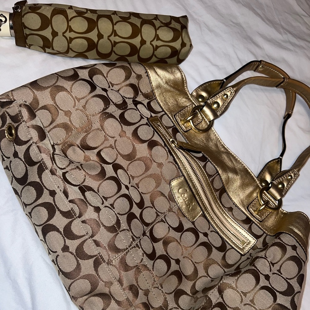 Vintage Coach With Umbrella